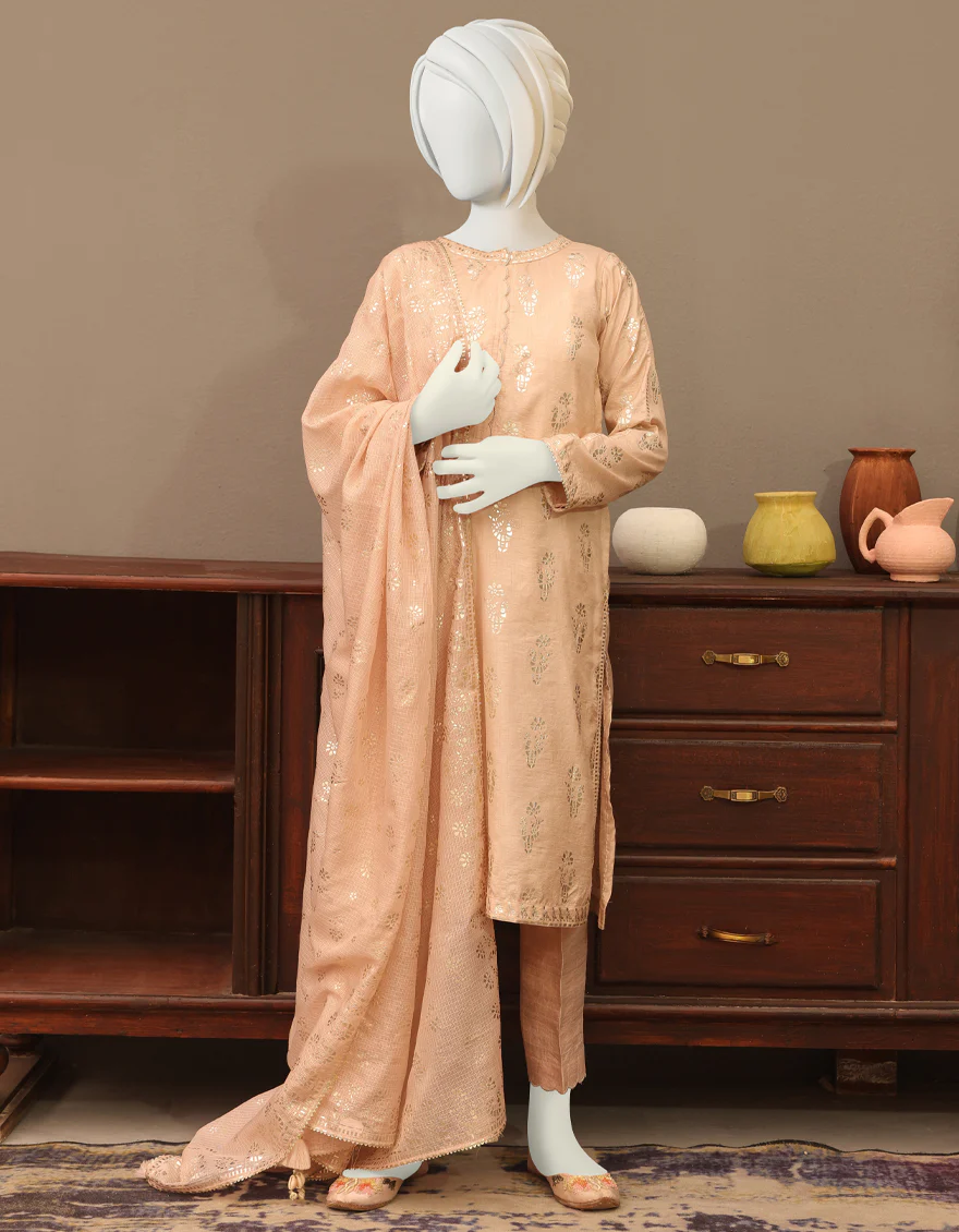CHAMPAGNE SILK 3PC STITCHED | JGK-YGTL-W-US-630-22 FB/NOORBANO