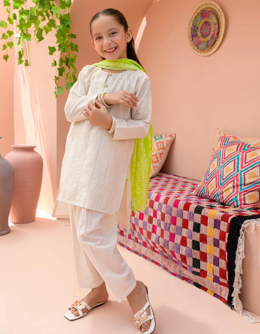 WHITE TEXTURED 3PC STITCHED | JGKL-S-24-1577 FB/CHAR BAGH-4