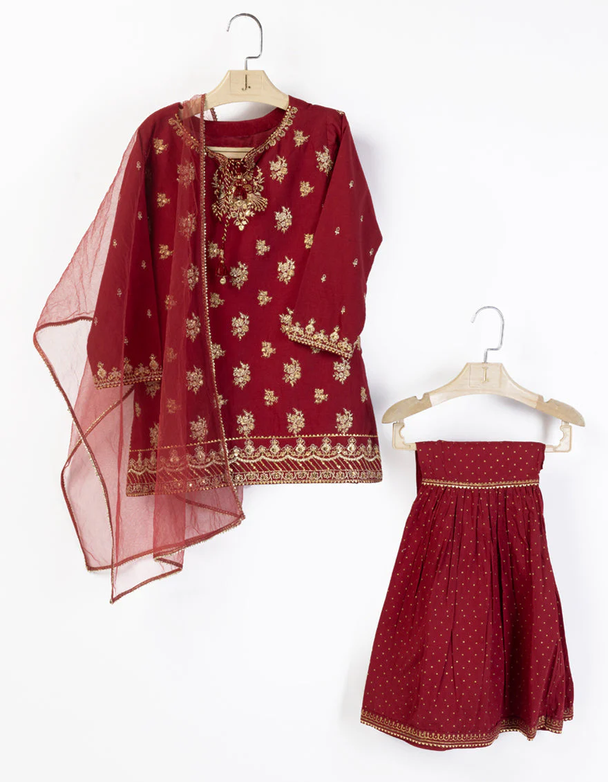 RED LAWN 3PC STITCHED | JGKL-S-JGF-25-1906 FB/SHIREEN-06