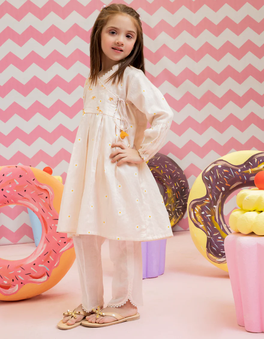 PEACH DOBBY 2PC STITCHED | JGKL-S-JK2-US-22-5610 FB/TEENIC TINY