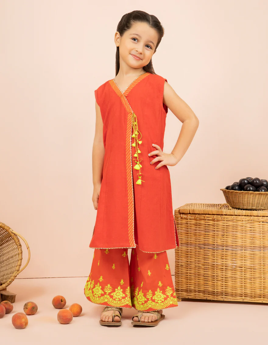 RED TEXTURED 2PC STITCHED | JGKL-S-JK2-US-22-5643 FB/RED-578