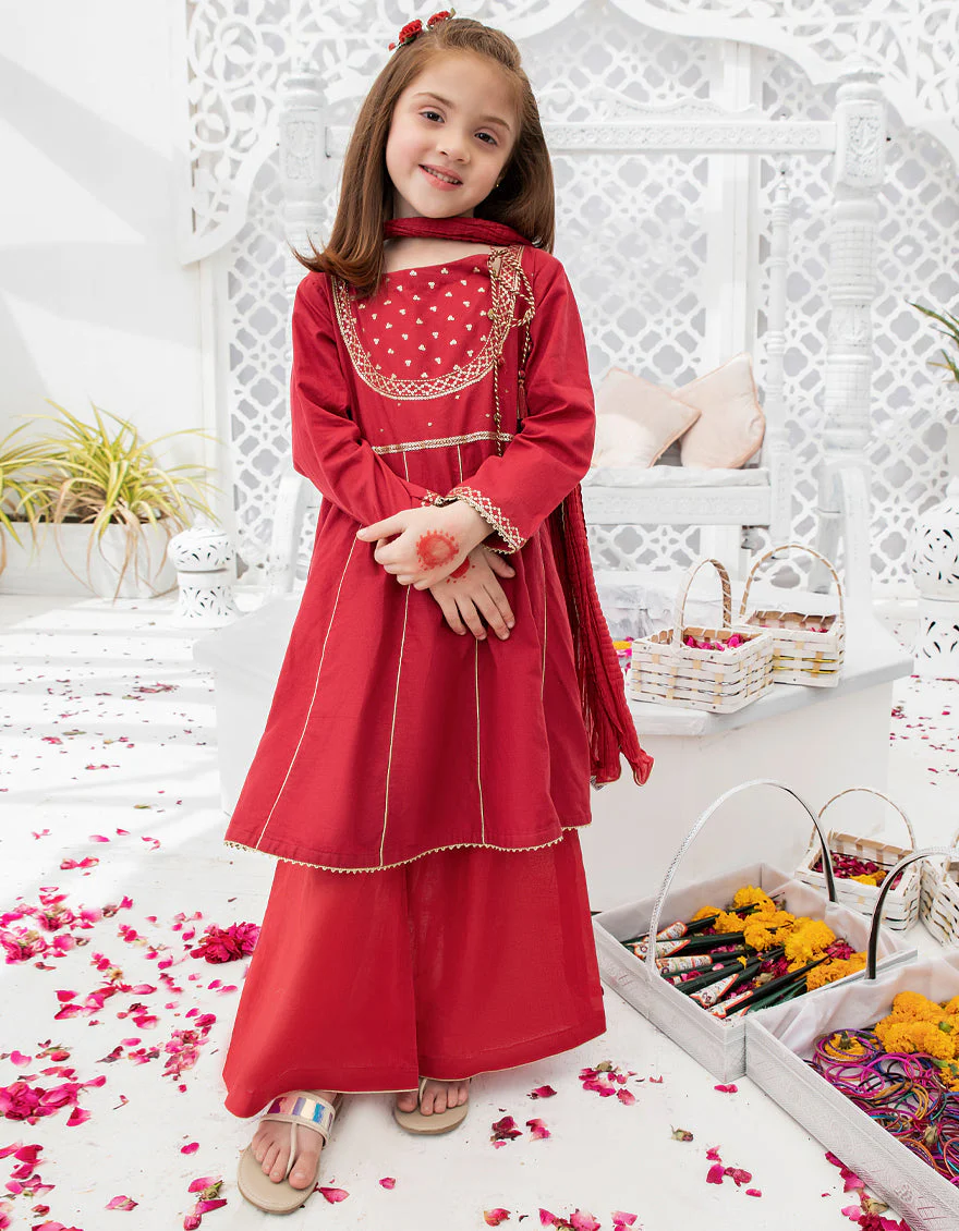 RED LAWN 3PC STITCHED | JGKL-S-US-22-1552 FB/RED