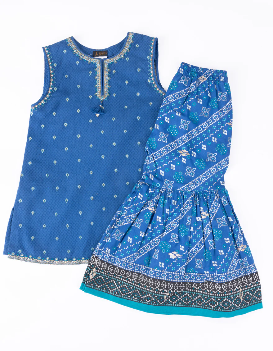 BLUE DOBBY 2PC STITCHED | JGKL-W-JK2-24-5656 FB/RANI-I-03
