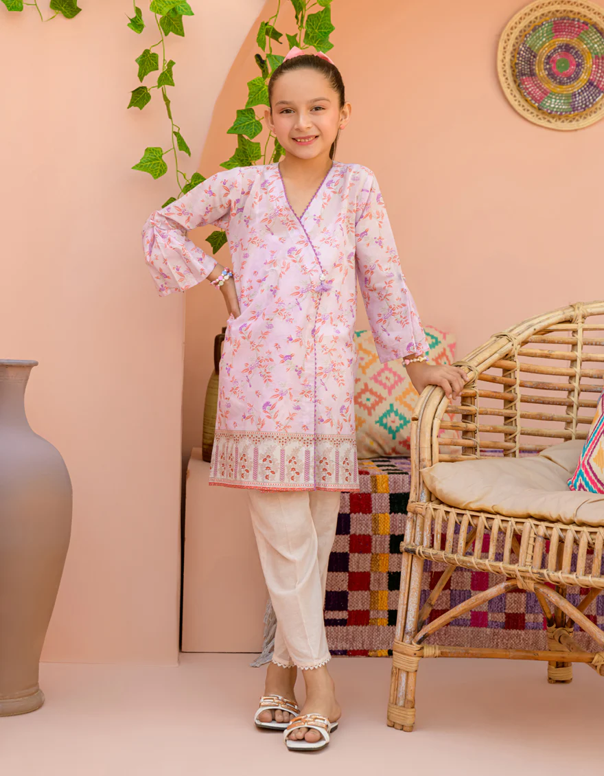 PINK LAWN KURTI | JGLK-S-24-2520 FB/CHAND-BALI-01