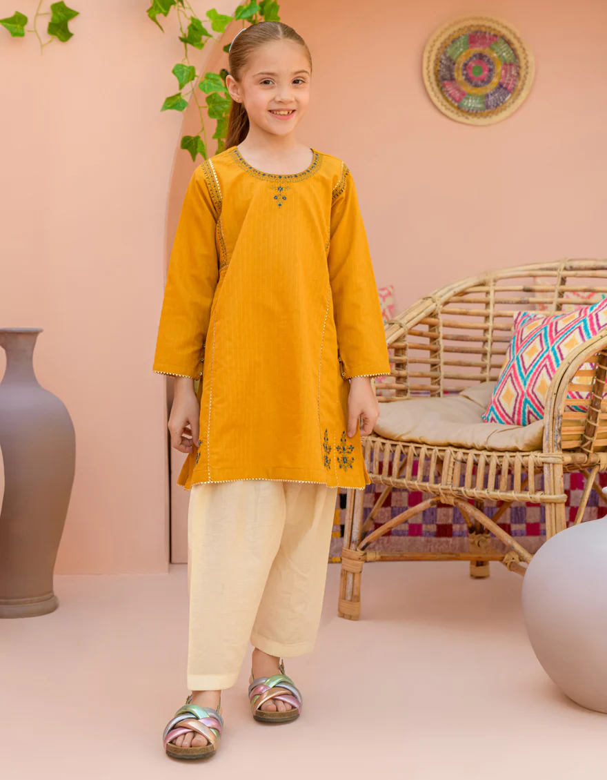 ORANGE TEXTURED KURTI | JGLK-S-24-2523 FB/FESTIVE-01
