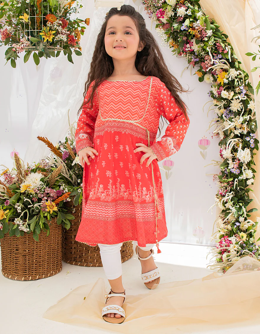 RED LAWN KURTI | JGLK-S-US-22-2534 FB/SAHAR