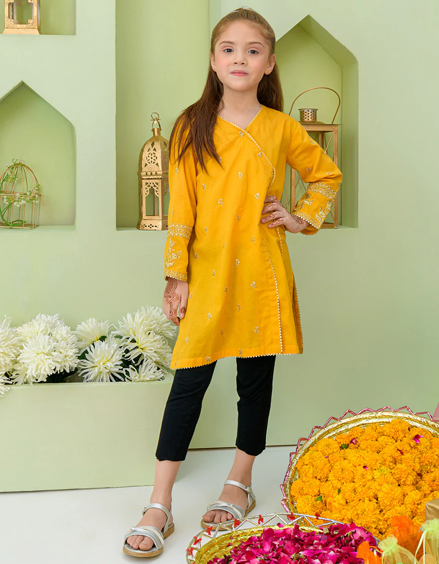 YELLOW LAWN KURTI | JGLK-S-US-23-2519 FB/EDT-23-005