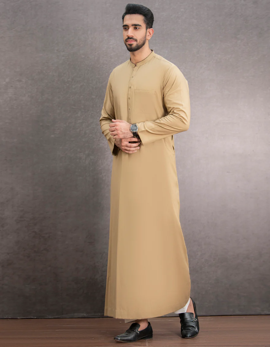 KHAKI BLENDED JUBBA | JJ-JUBBA-US-43183/A22/JJ8402-CL