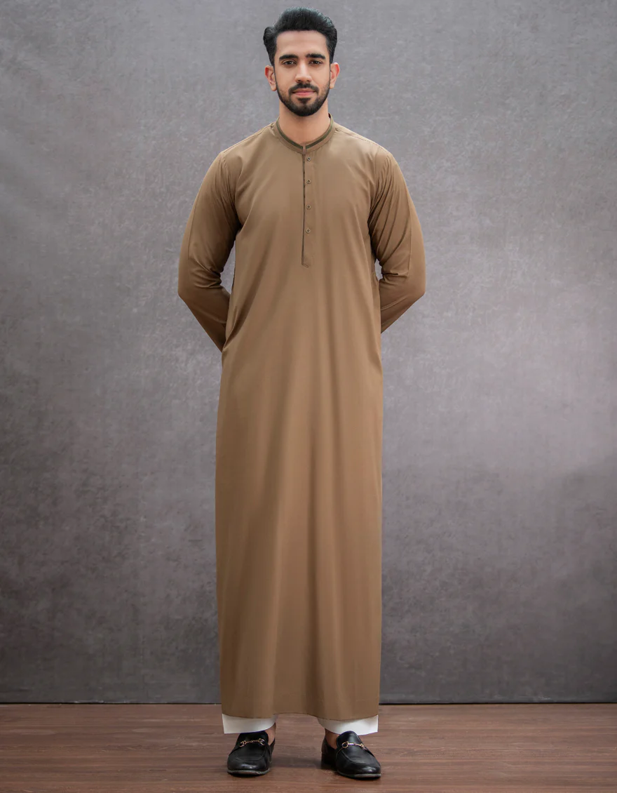 BROWN VISCOSE JUBBA | JJ-JUBBA-US-44149/A22/JJ8402-CL