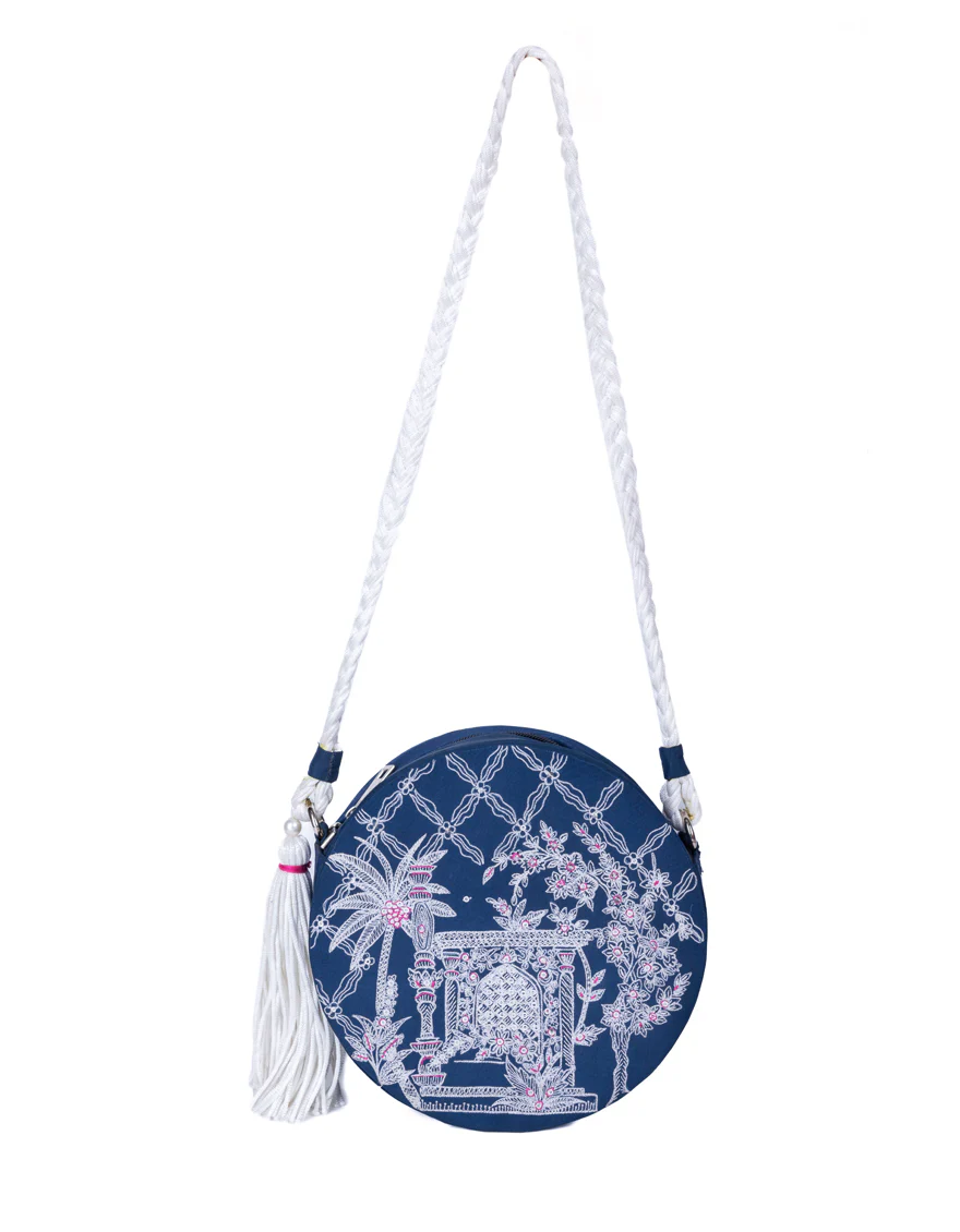 BLUE COTTON SILK HANDBAG | JJBL-24-065 FB/COTTO