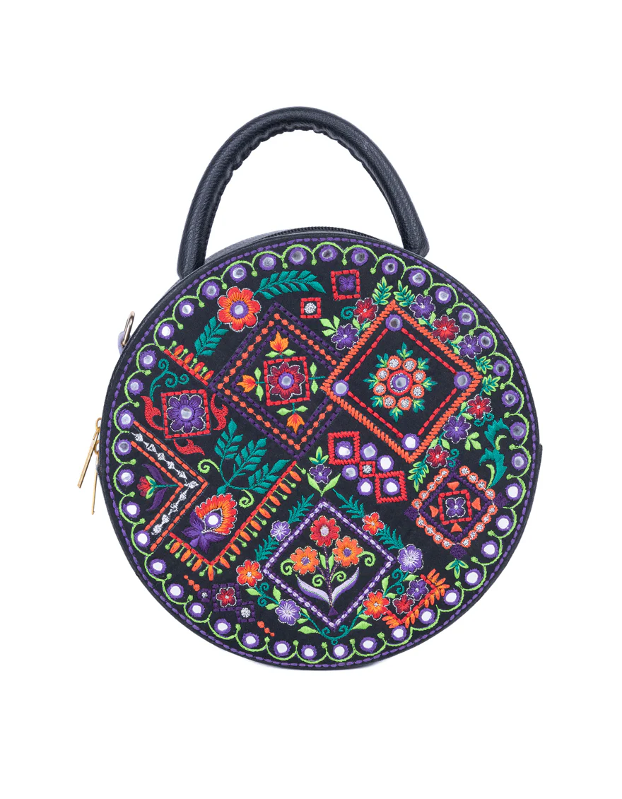 BLACK REXINE HANDBAG | JJBL-24-066 FB/VENDO