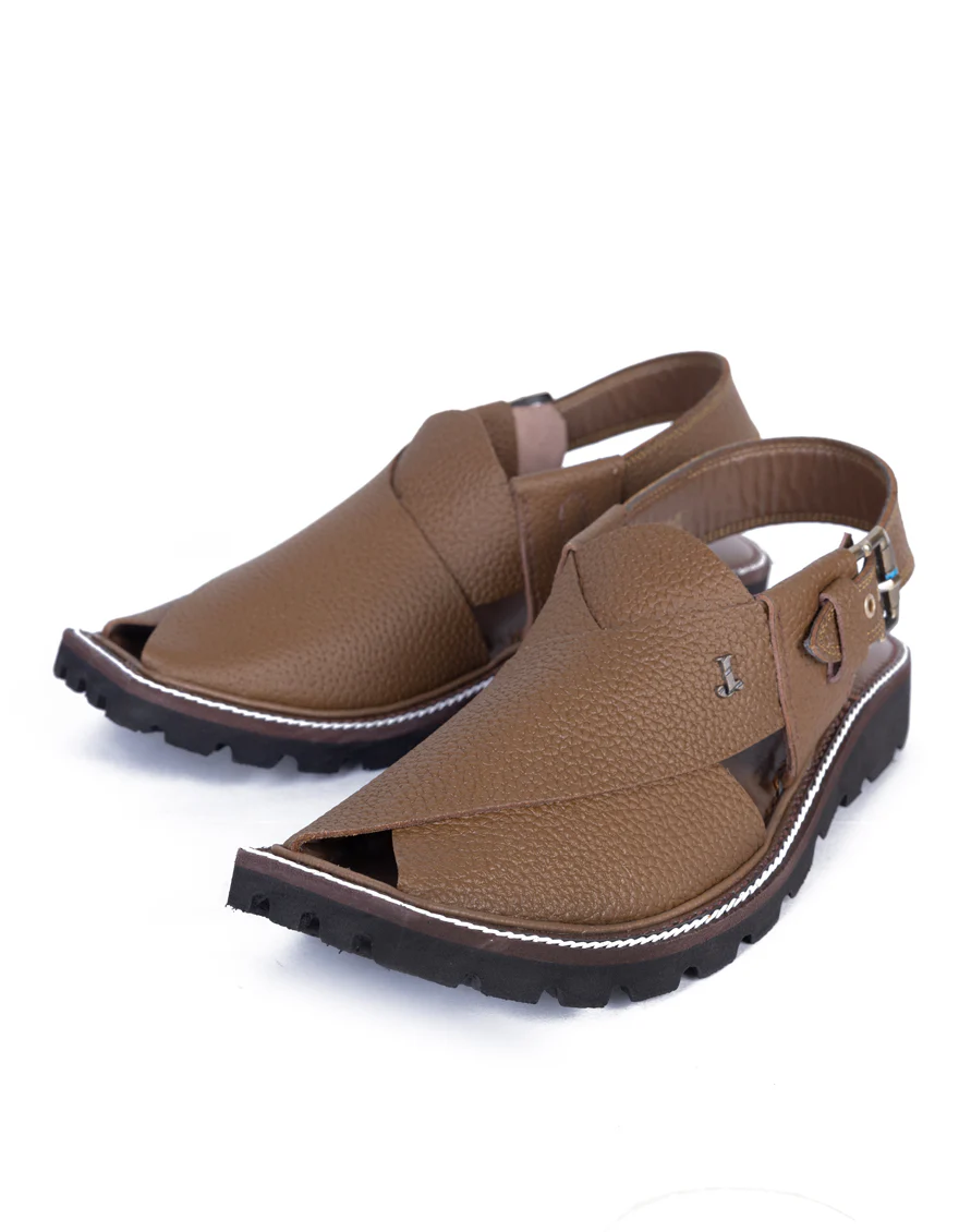 BROWN PLAIN PESHAWARI SANDALS | JJFW-JPC-027-PO/S24-ZA-PLN