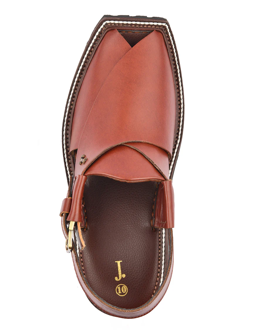 RED PESHAWARI SANDALS | JJFW-JPC-029-PO/S24-ZA-PLN