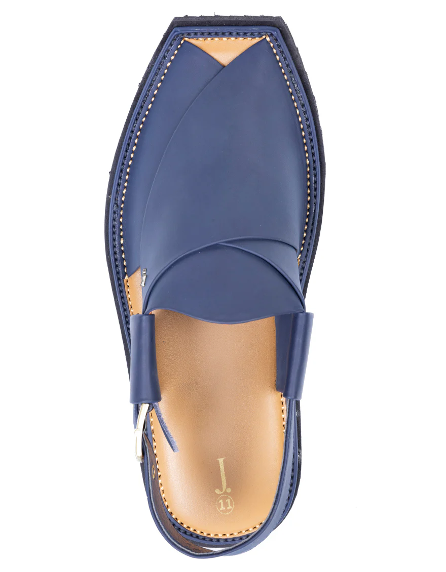 BLUE PLAIN PESHAWARI SANDALS | JJFW-JPC-034-PO/S25-SC-PLN