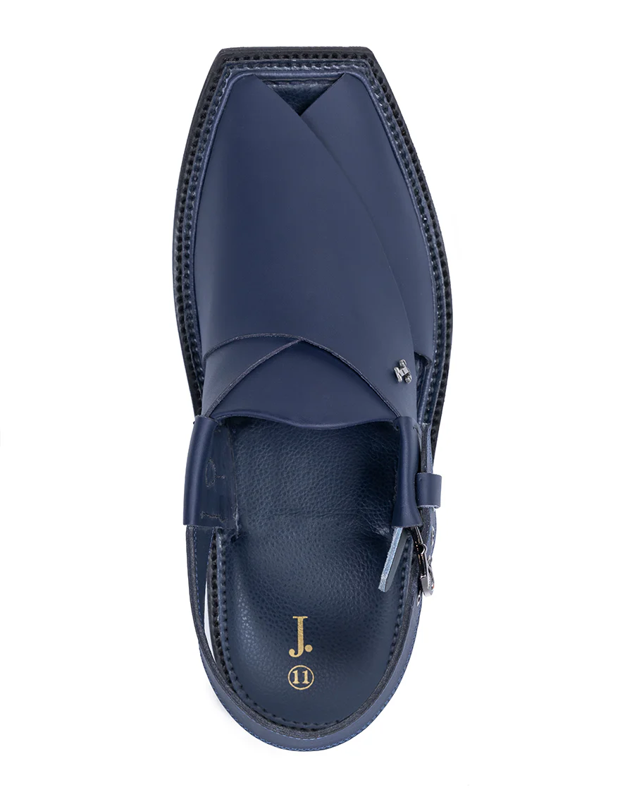 BLUE PLAIN PESHAWARI SANDALS | JJFW-JPC-038-PU/S25-ZA-PLN