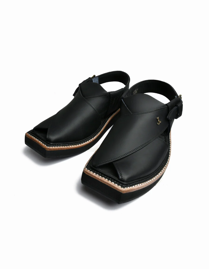 BLACK PESHAWARI SANDALS | JJFW-JPC-070/S24-KC-