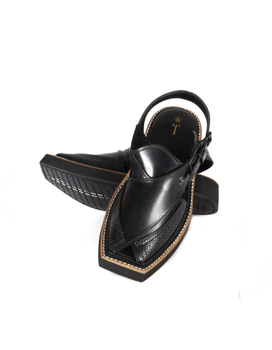BLACK PESHAWARI SANDALS | JJFW-JPC-US-023-R1/S22-KC-ZA-PLN