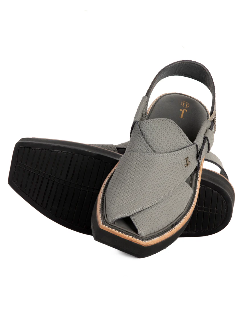 GREY PESHAWARI SANDALS | JJFW-JPC-US-034-R1/S23-KC-ZA-TXT