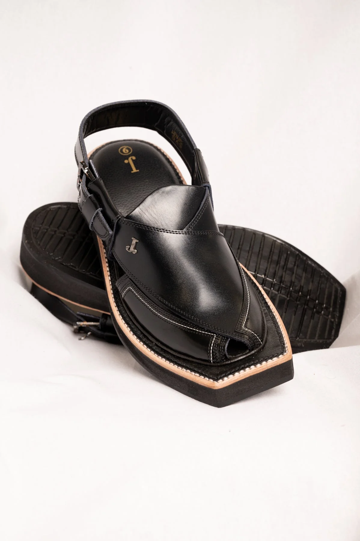 BLACK PESHAWARI SANDALS | JJFW-JPC-US-049/S22-KC-ZA-PLN