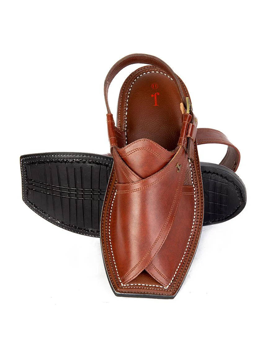 BROWN PESHAWARI SANDALS | JJFW-JPC-US-11273/S19/AD-PLN