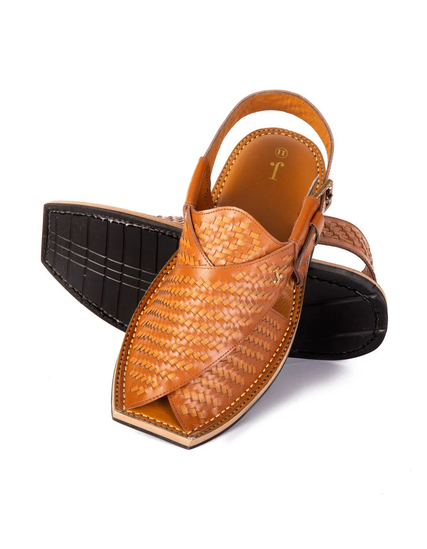 DARK BROWN PESHAWARI SANDALS | JJFW-JPC-US-11310/S20-GK-TXT