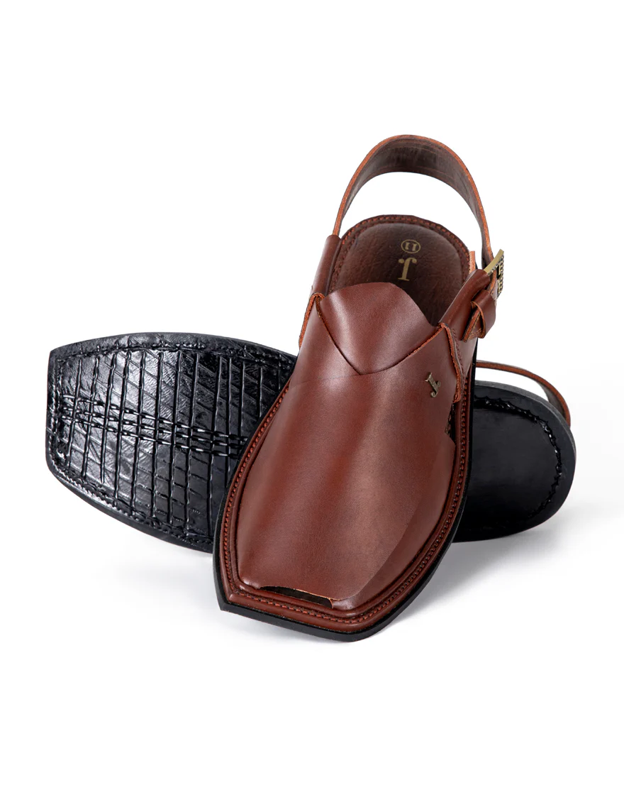 BURGUNDY LEATHER PESHAWARI SANDALS | JJFW-JPC-US-11352/S22-GK-PLN