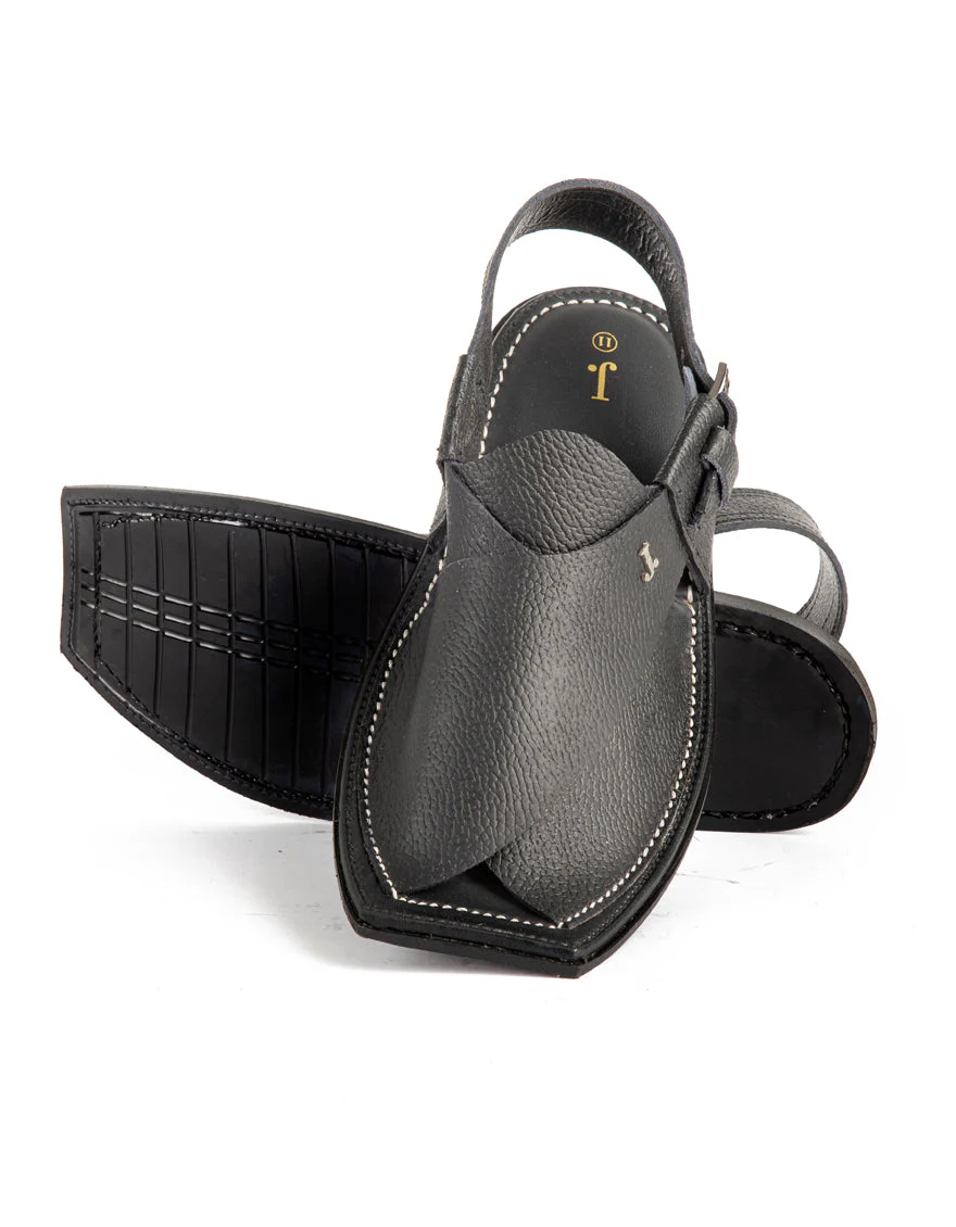 BLACK PESHAWARI SANDALS | JJFW-JPC-US-11365/S22-HS-TXT