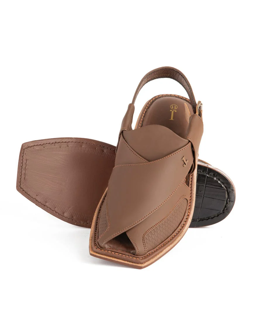 CHOCOLATE BROWN PESHAWARI SANDALS | JJFW-JPC-US-11418-R2/S23-ZU-PLN