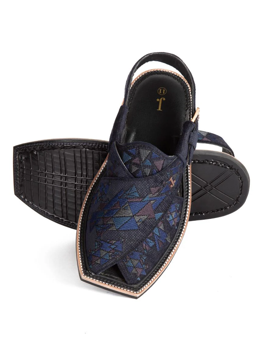 BLACK PESHAWARI SANDALS | JJFW-JPC-US-183-EMB/S21/JJ5216