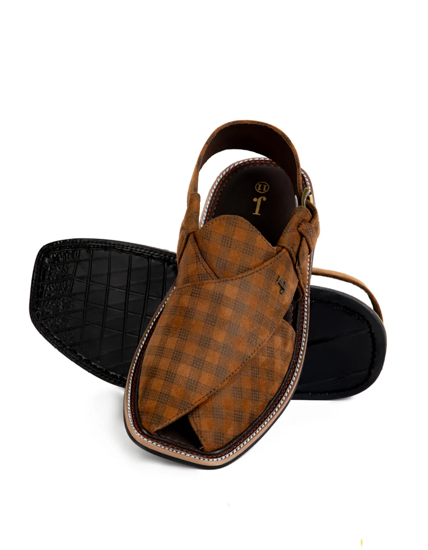 BROWN PLAIN PESHAWARI SANDALS | JJFW-JPC-US-253/S23-IK-JJ6904