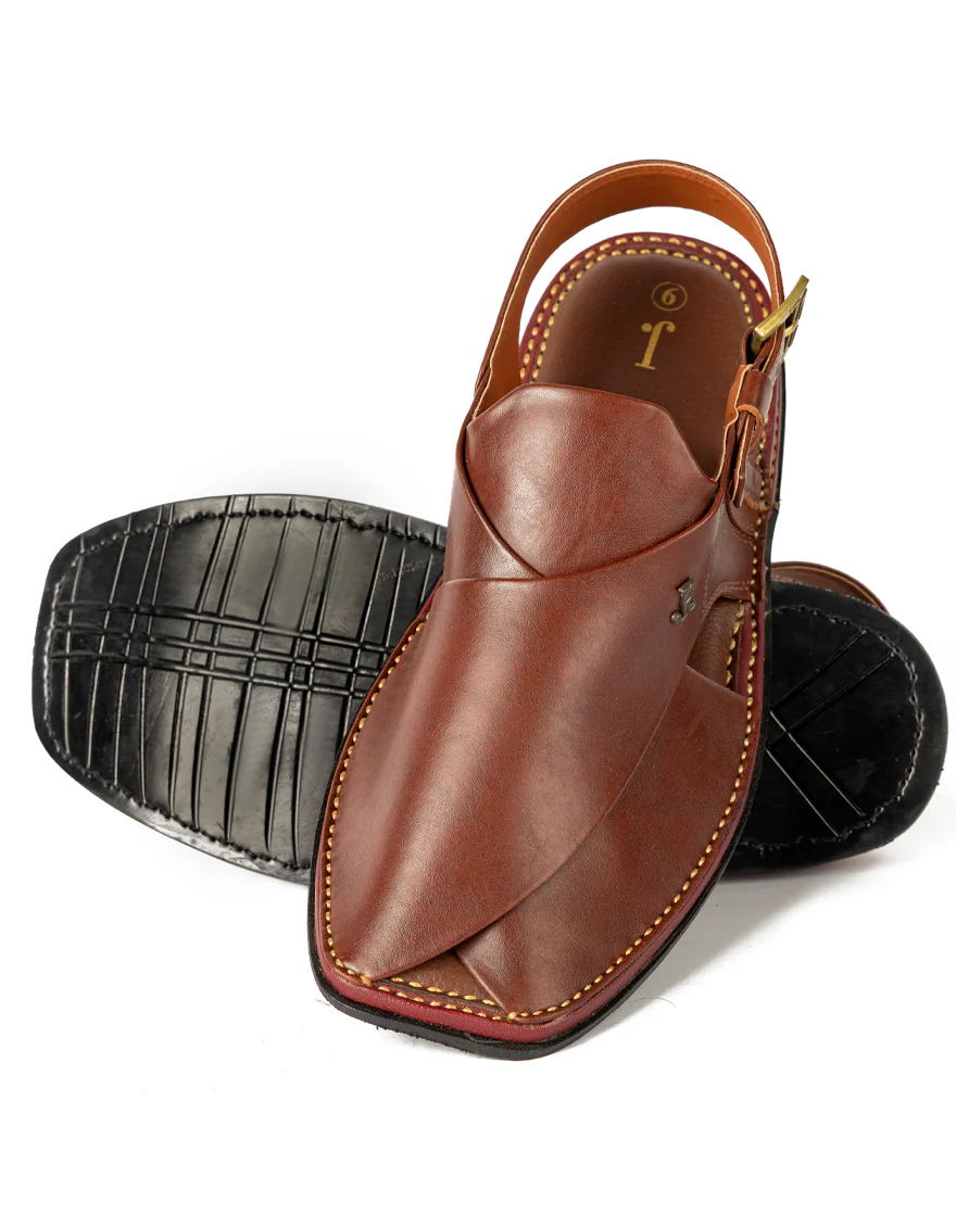 MAROON PESHAWARI SANDALS | JJFW-JPC-US-4006/S23-ZA-AD-PLN