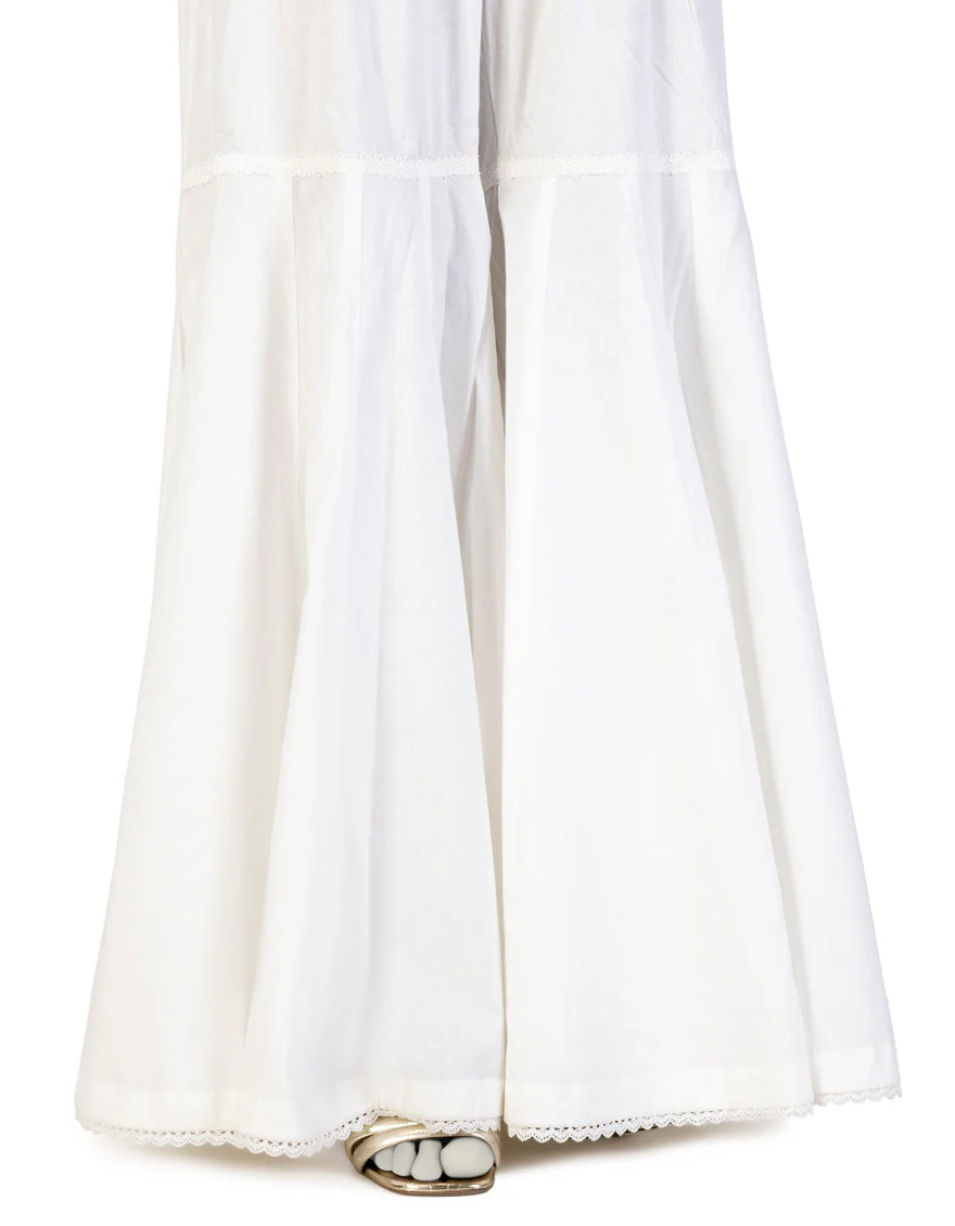 OFF WHITE LAWN GHARARA | JJGH-S-JLGH-25-8049