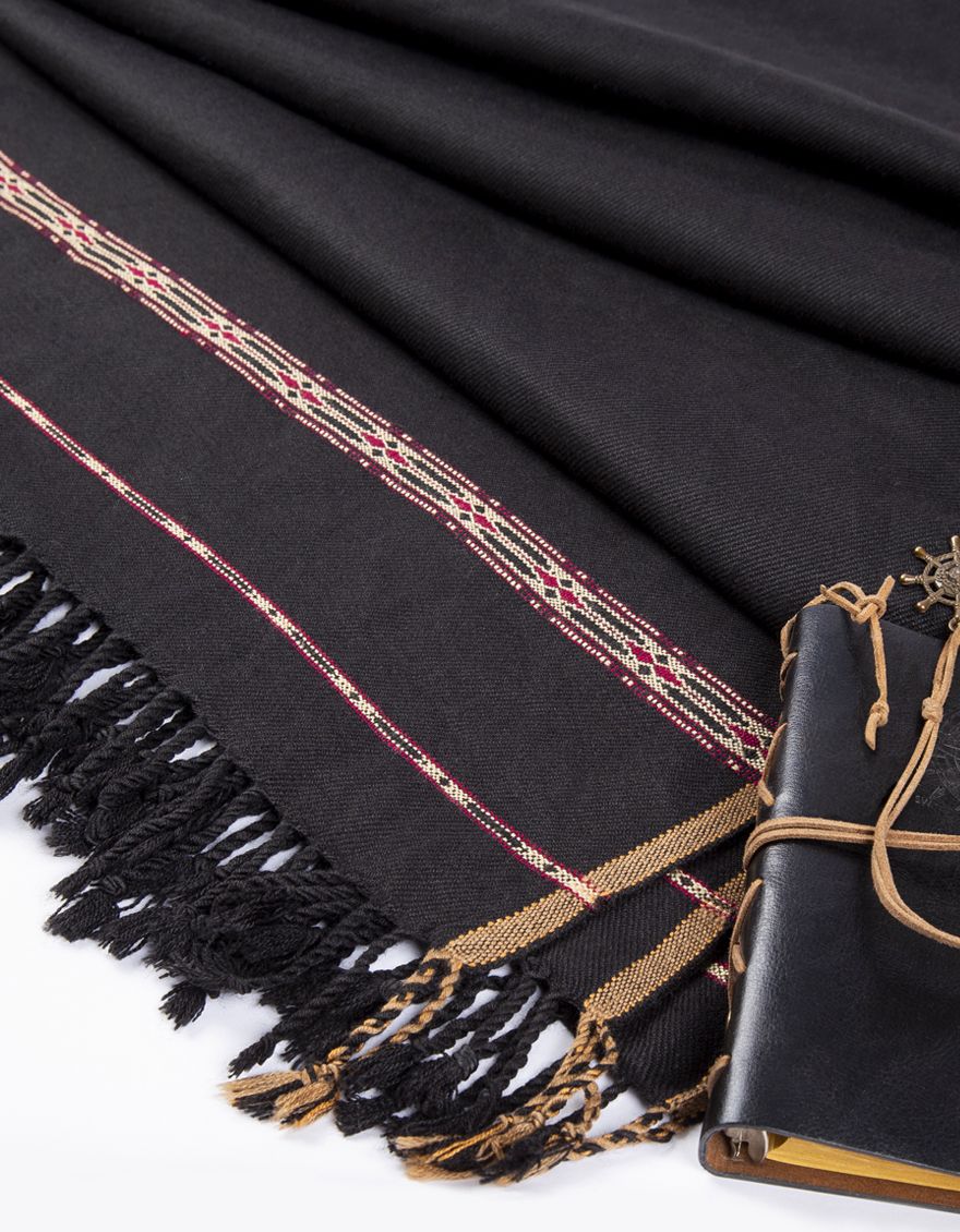 BLACK SHAWL | JJID-SHW-US-19-173 FB/DUSSA PESHAWRI