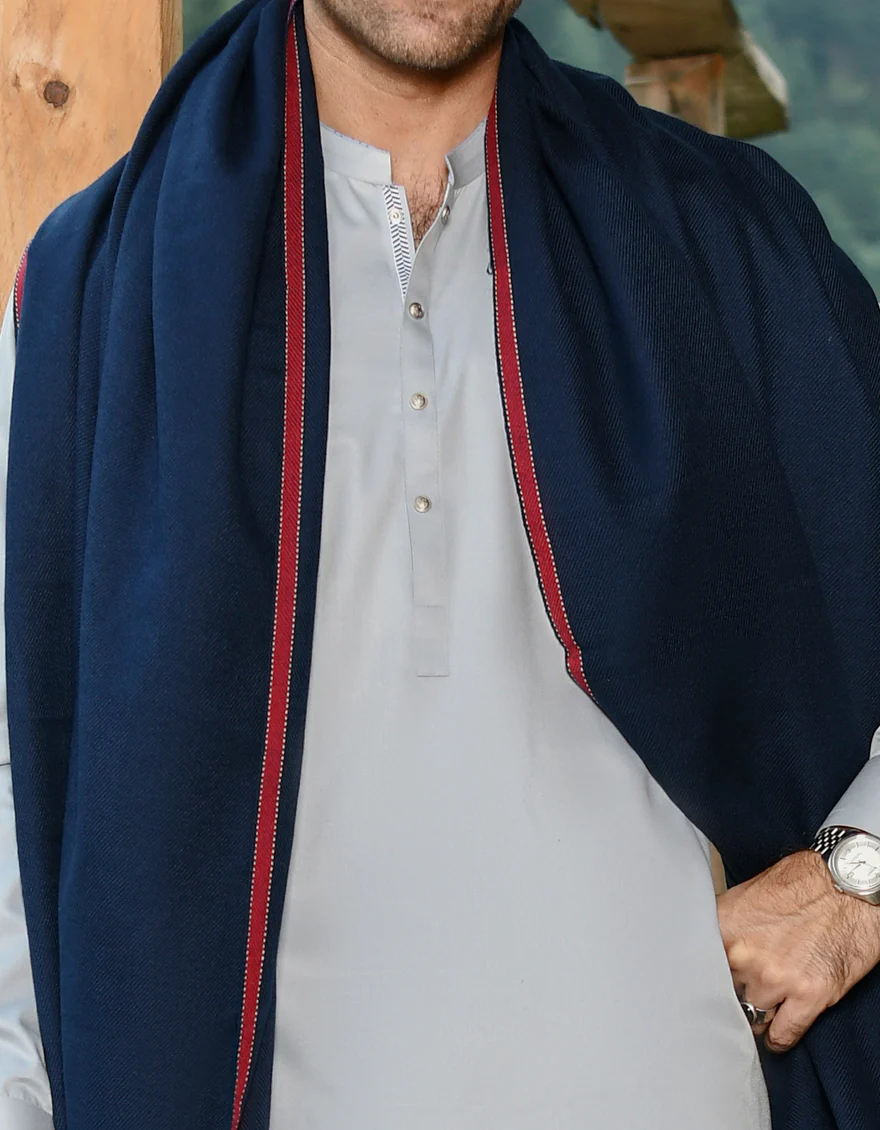 NAVY BLUE SHAWL | JJID-SHW-US-20-0010 FB/DUSSA SHAWL-NAVY BLUE - Image 4