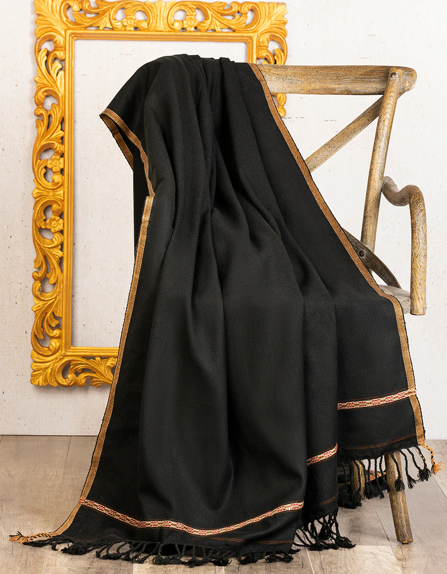 BLACK SHAWL | JJID-SHW-US-21-0002 FB/DUSSA SHAWL-BLACK