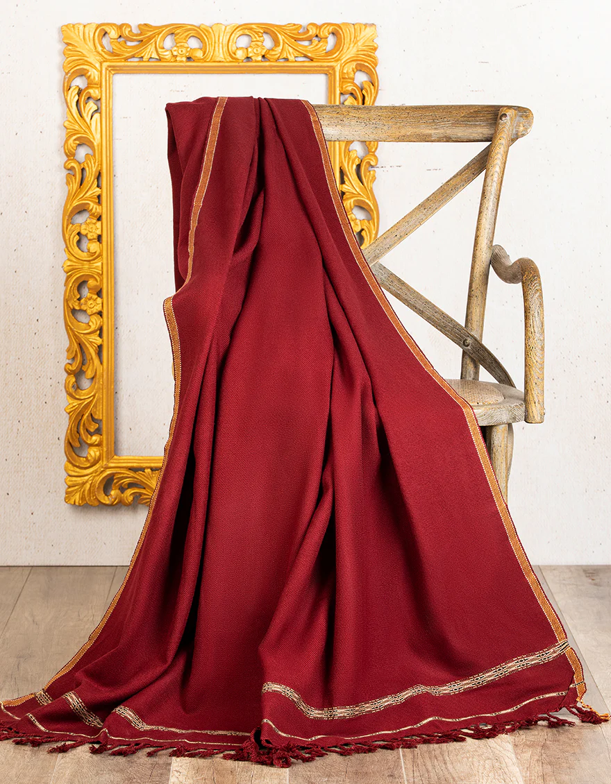 MAROON SHAWL | JJID-SHW-US-21-0003 FB/DUSSA SHAWL-MAROON