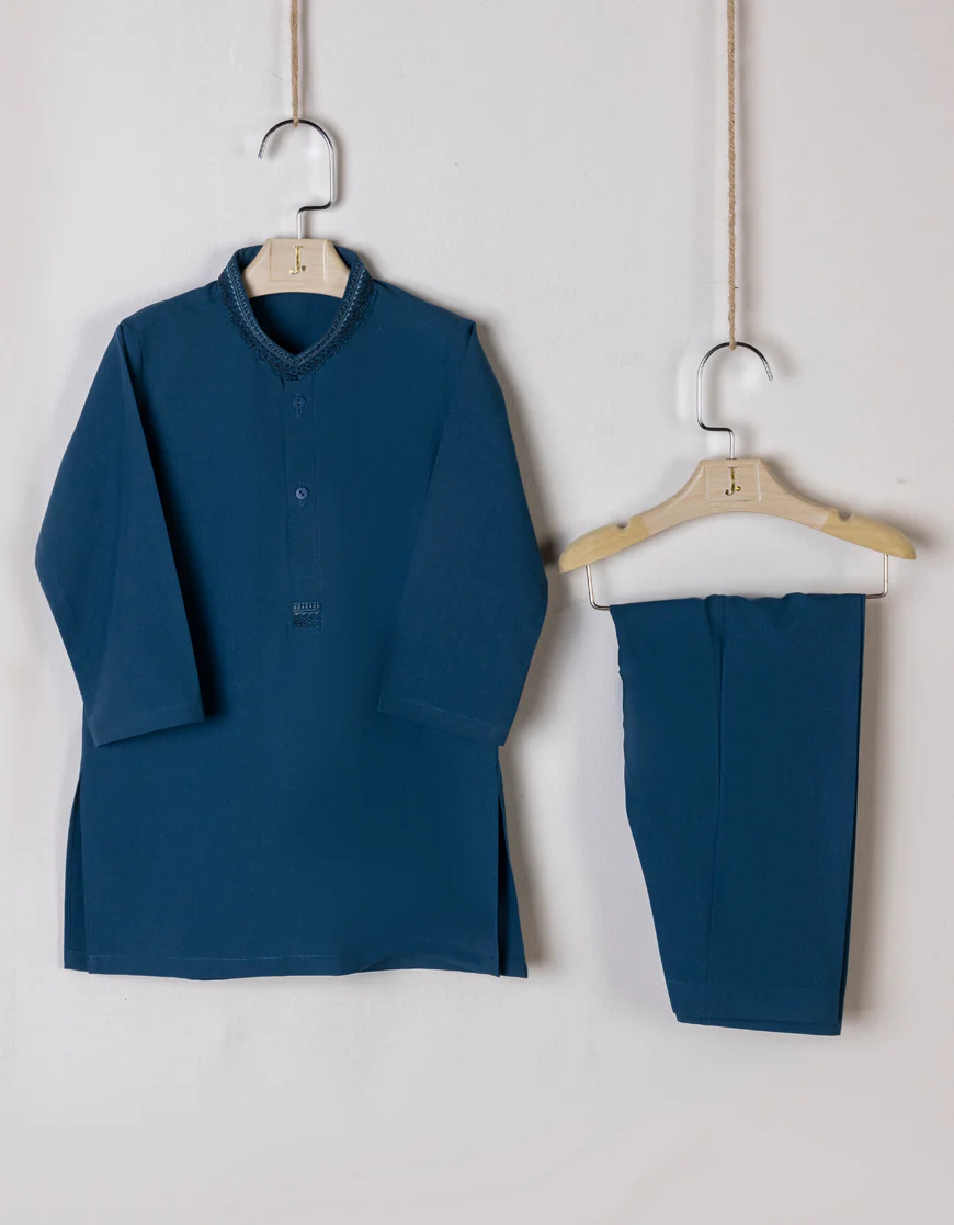 BLUE BLENDED KAMEEZ SHALWAR | JJIKP-S-US-46126/S23/JJ8726-SF