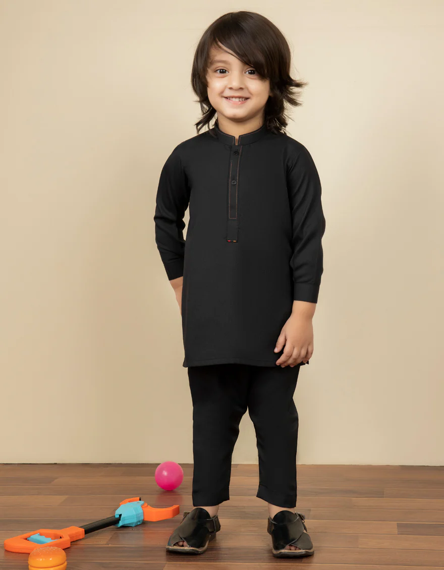 BLACK BLENDED KAMEEZ SHALWAR | JJIKP-US-43181/A22/JJ8346-CL