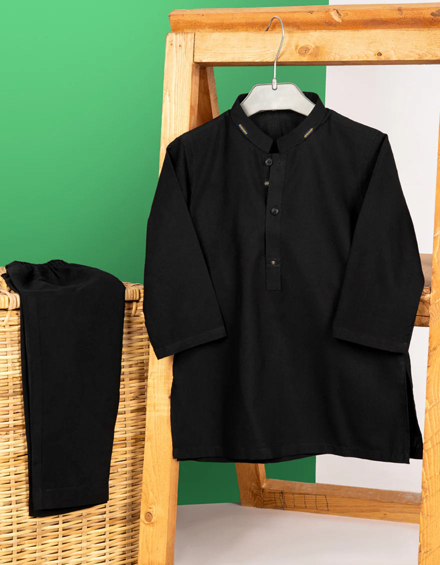 BLACK BLENDED KAMEEZ SHALWAR | JJIKP-US-45041/A22/JJ8273-CL
