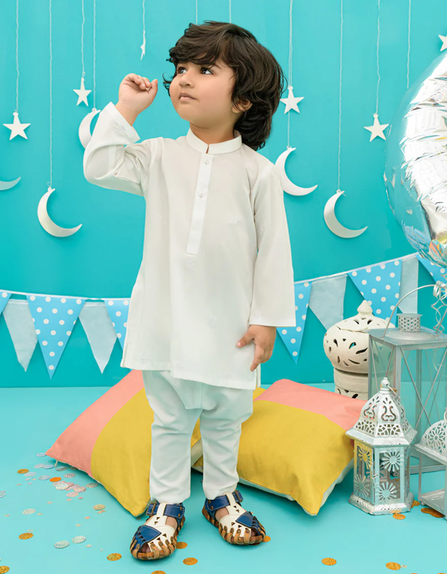 WHITE BLENDED KAMEEZ SHALWAR | JJIKP-US-45176/A23/JJ8790-SF