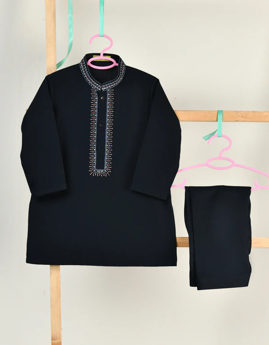 NAVY BLUE BLENDED KAMEEZ SHALWAR | JJIKS-A-34850/S24/JJ9568-FL