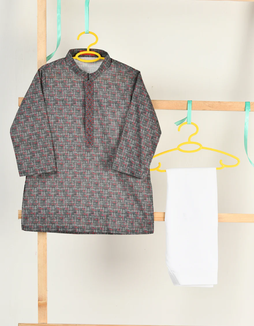 GREY COTTON KAMEEZ SHALWAR | JJIKS-A-34946/S24/JJ9552-SF
