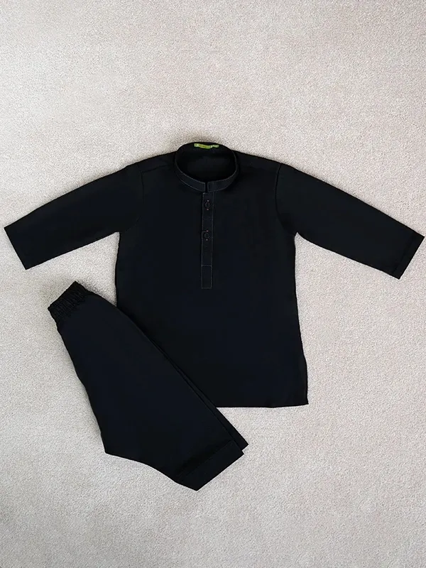 BLACK KAMEEZ SHALWAR | JJIKS-A-39095/S24/JJ8791-PN