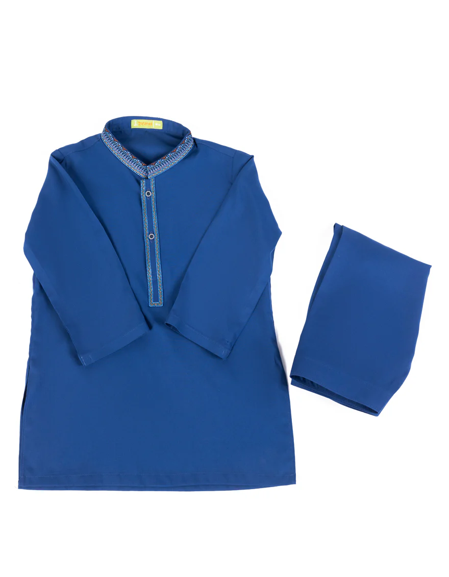BLUE BLENDED KAMEEZ SHALWAR | JJIKS-A-46402/S24/JJ9365-SF