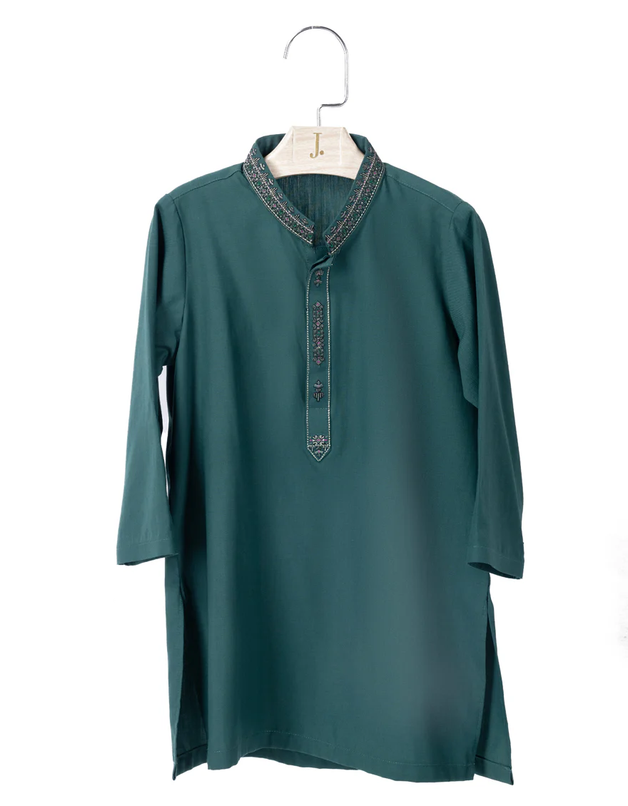 GREEN BLENDED KAMEEZ SHALWAR | JJIKS-A-46403/S24/JJ9365-SF