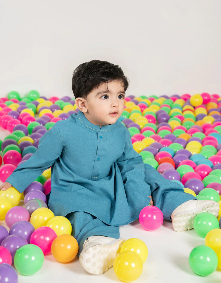 LIGHT BLUE BLENDED KAMEEZ SHALWAR | JJIKS-A-46527/S25/JJ9616-CL