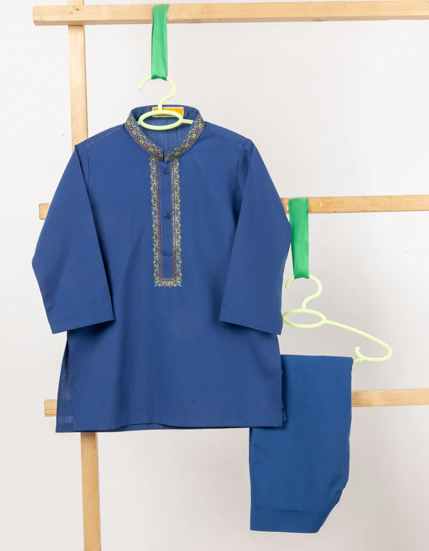 BLUE BLENDED KAMEEZ SHALWAR | JJIKS-A-46741/S25/JJ9819-FL
