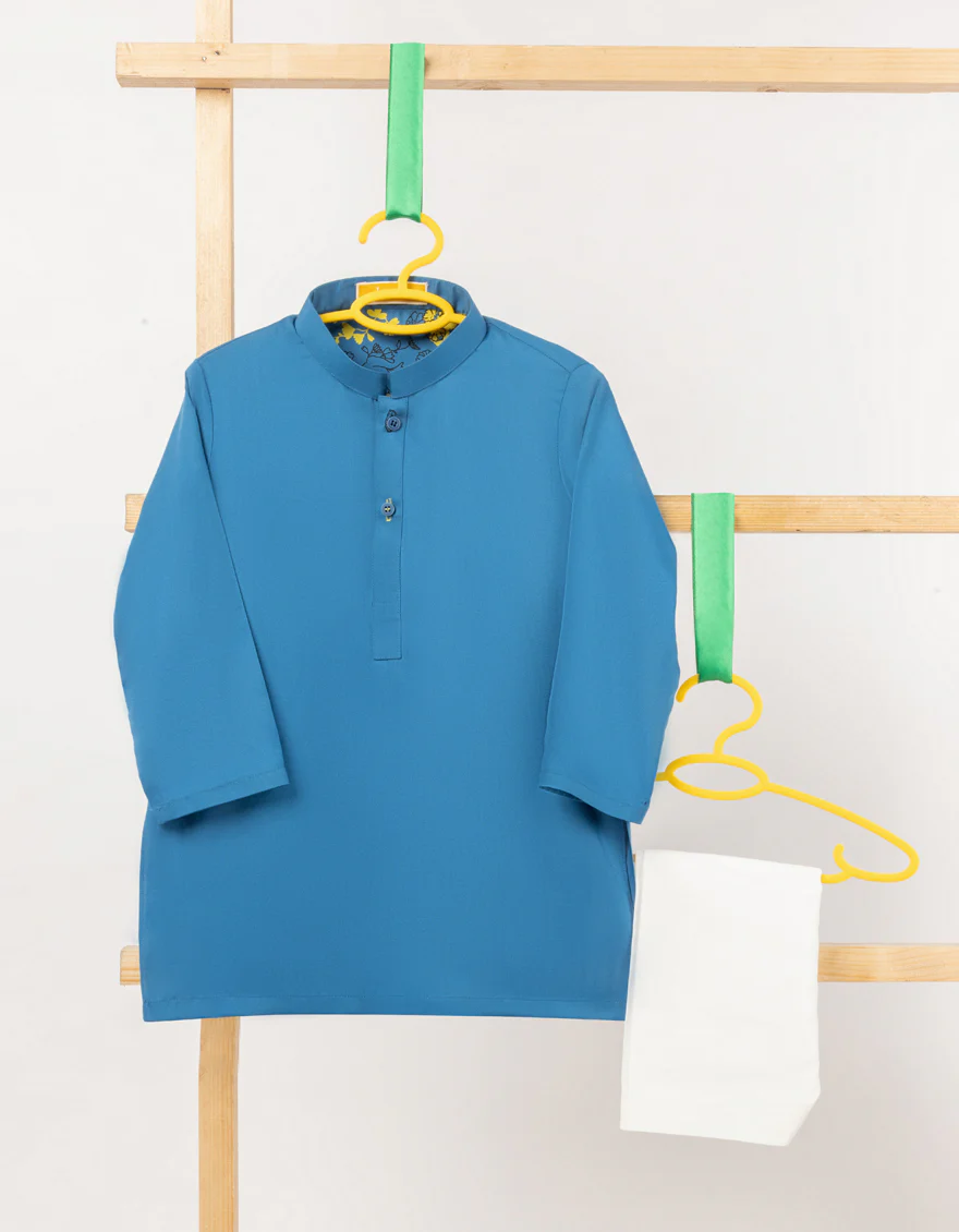 BLUE BLENDED KAMEEZ SHALWAR | JJIKS-A-50270/S25/JJ9955-PN