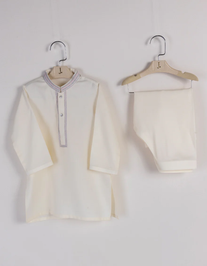 WHITE BLENDED KAMEEZ SHALWAR | JJIKS-S-34693/S24/JJ9256-SF