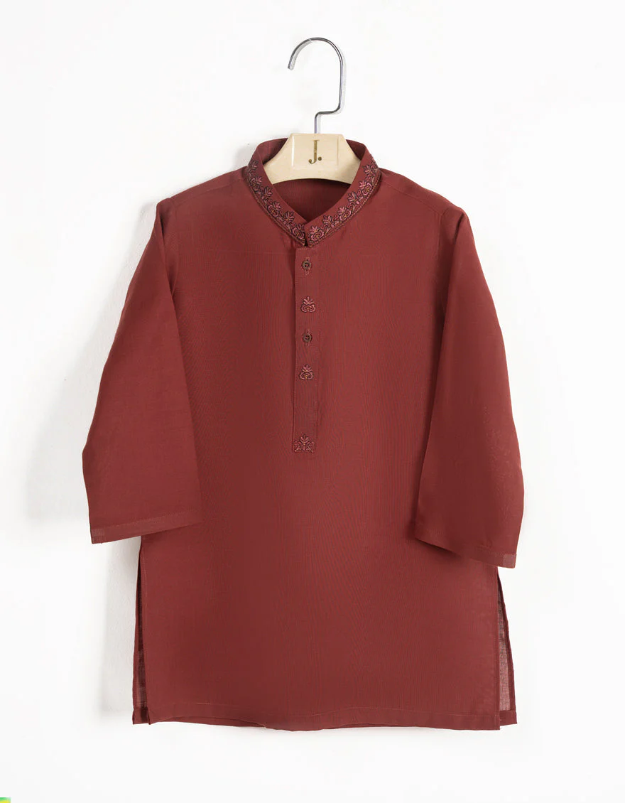 MAROON BLENDED KAMEEZ SHALWAR | JJIKS-S-39269/S25/JJ9377-FL